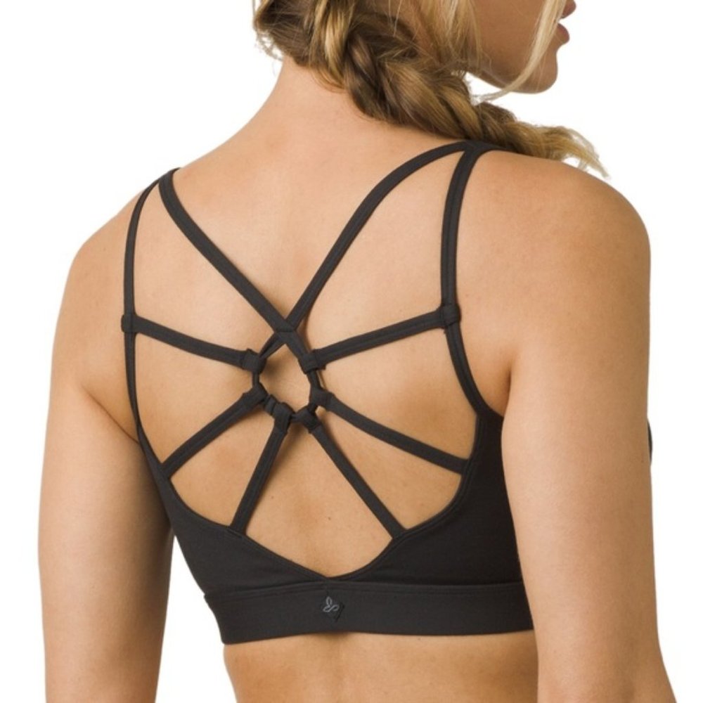 Prana Black Strappy Back Bra